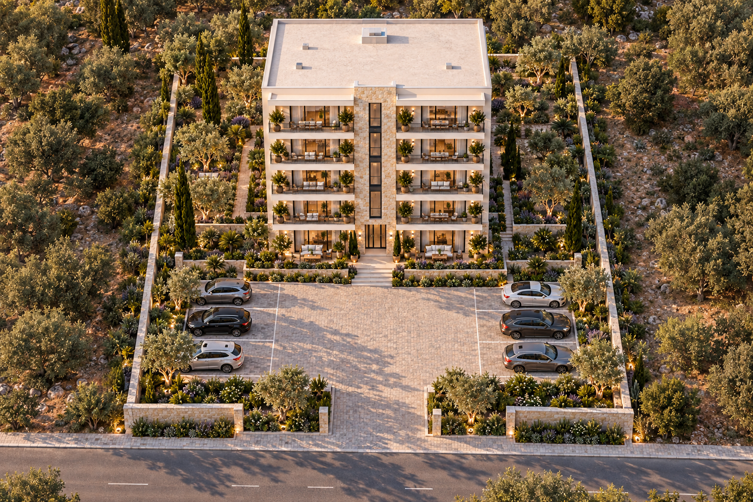 Apartman — Üstten görünüm
