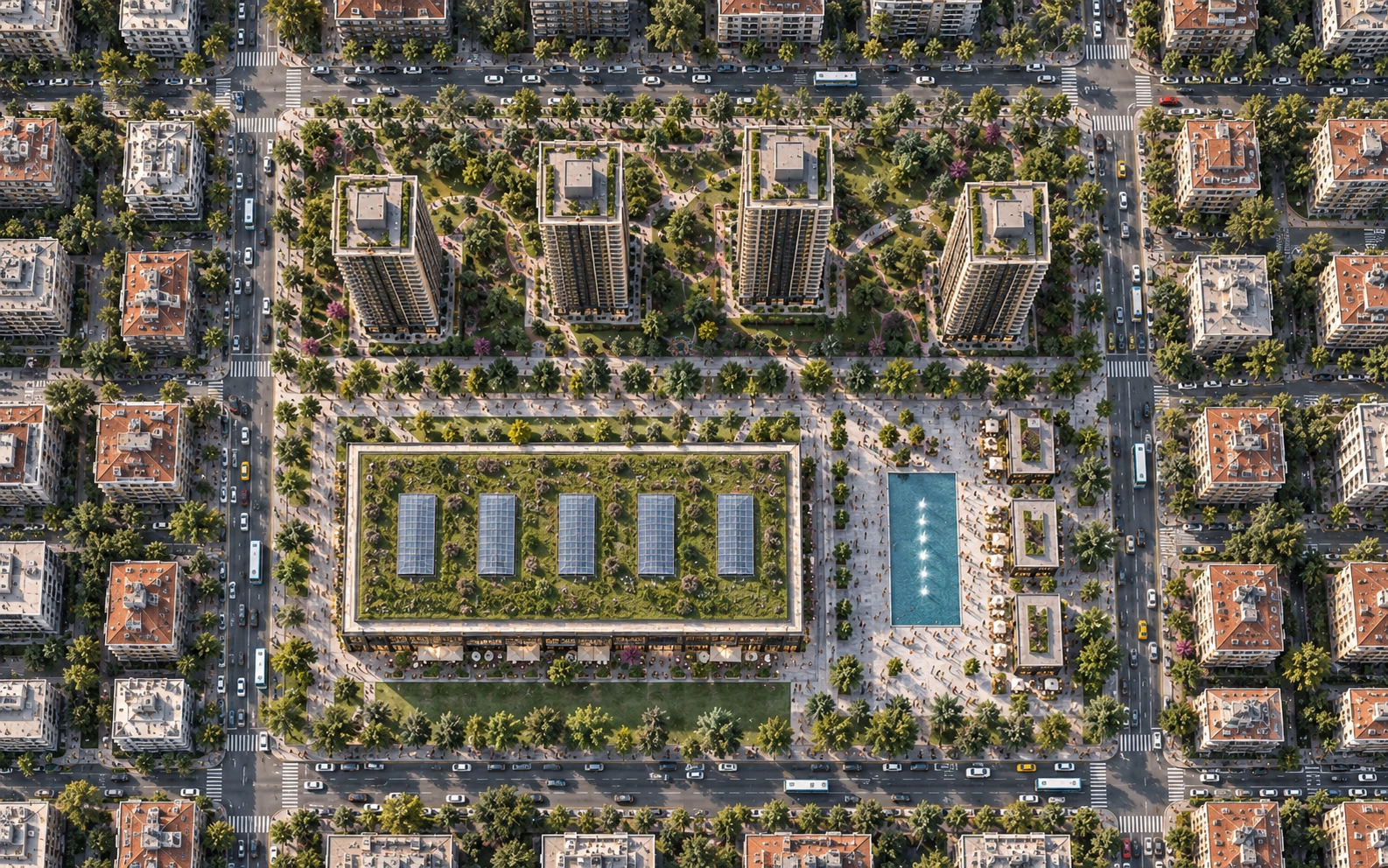 Kent Meydanı — Üstten bakış